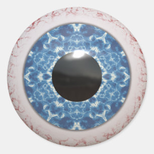 Bulging Bloodshot Blue Eye Classic Round Sticker