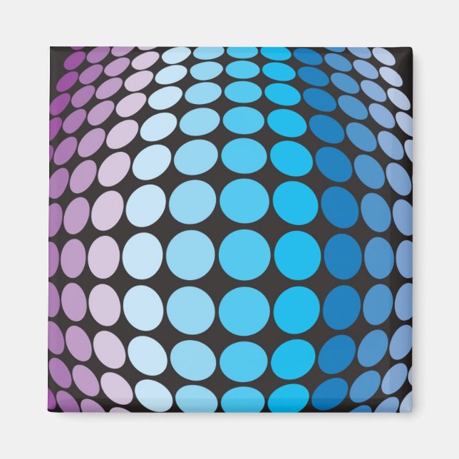Bulging Blue Dots Pattern Magnet (Front)