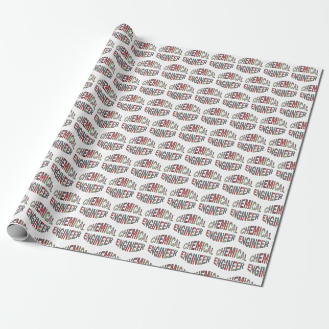 Bulging Chemical Engineer Text Wrapping Paper (Unrolled)