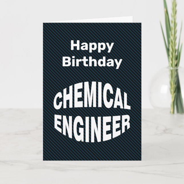 Bulging Chemical Engineer TextBirthday Card (Front)