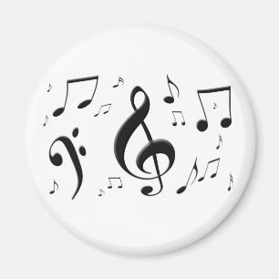 Bulging Music Notes Magnet