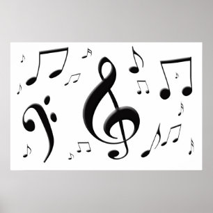 Bulging Music Notes Poster