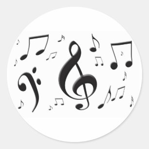 Bulging Music Notes Sticker