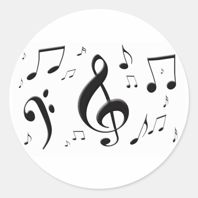 Bulging Music Notes Sticker (Front)