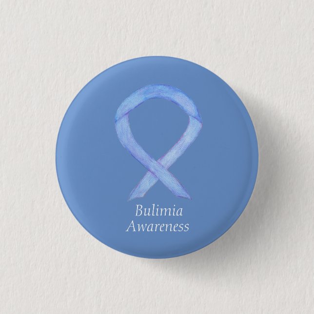 Bulimia Awareness Periwinkle Ribbon Custom Pins (Front)