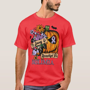 bulimia Awareness retro halloween scary pumpkin he T-Shirt