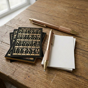 Bulk Greek Alphabet Letters Writing Cards