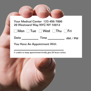 Bulk Office Appointment Reminder Businesscards Card