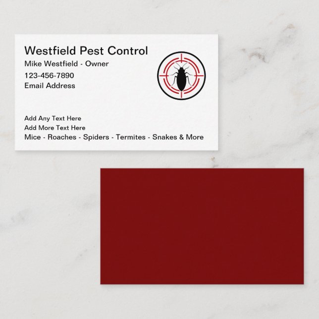 Bulk Pest Control Business Card Template New (Front/Back)
