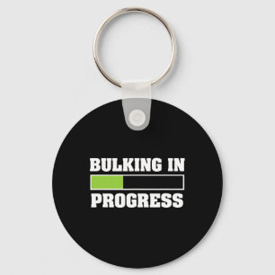 Bulking In Progress Funny Weightlifting Bodybuildi Key Ring