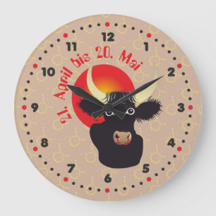 bull 21 April to 20 May Large Clock