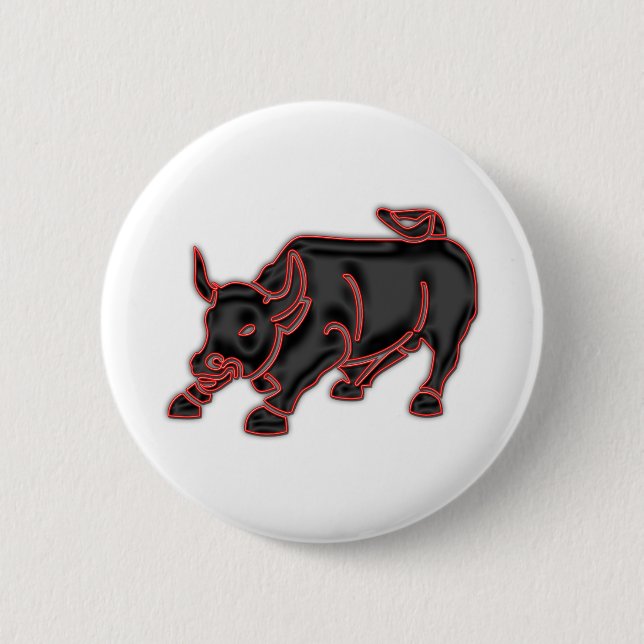 Bull 6 Cm Round Badge (Front)