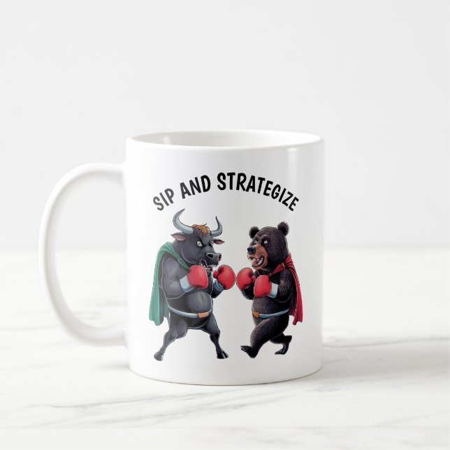 Bull and Bear Customised Coffee Mug (Left)