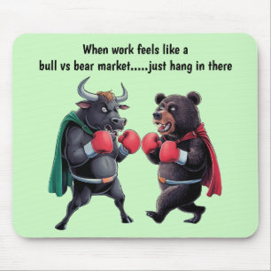 Bull and Bear Customised Mouse Pad