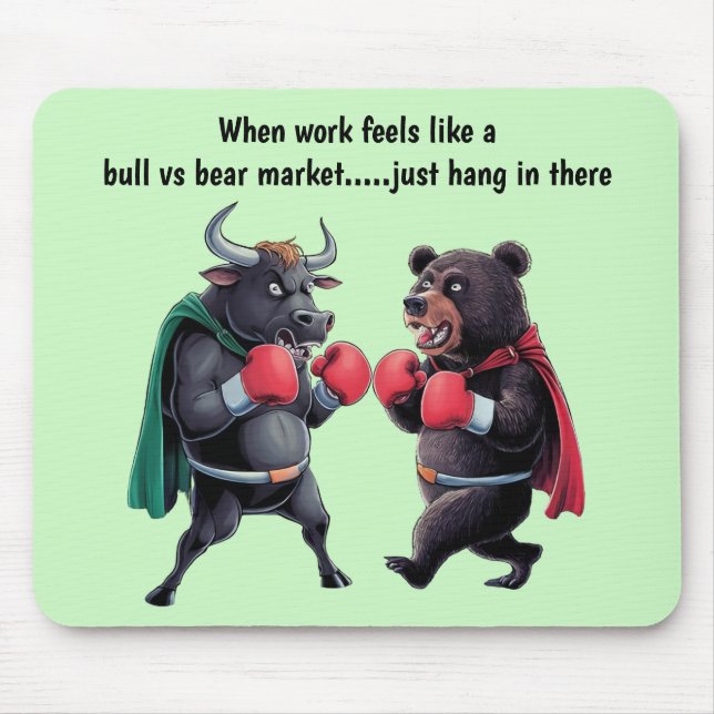 Bull and Bear Customised Mouse Pad (Front)