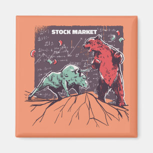 Bull and Bear Day Traders Gift Magnet