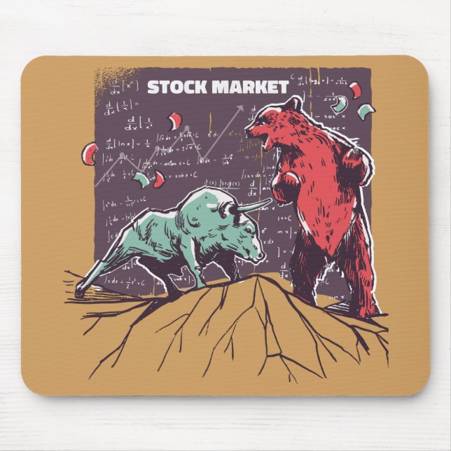 Bull and Bear Day Traders Gift Mouse Pad (Front)