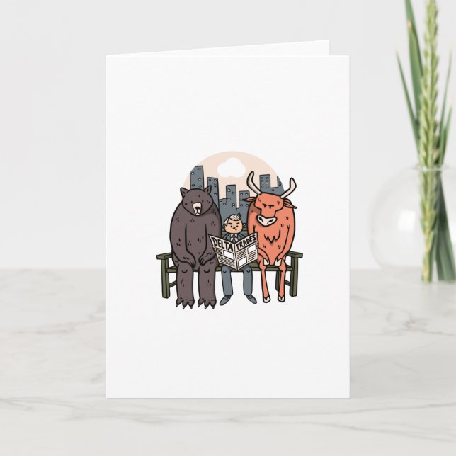 Bull And Bear - Funny Crypto/Stocks Card (Front)