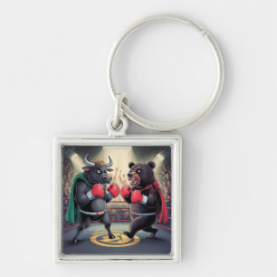Bull and Bear Key Ring