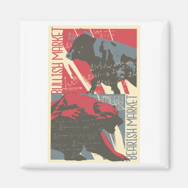 Bull and Bear Market - Day Traders Gift Magnet (Front)