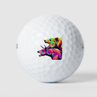 Bull and Bear Stock Trader Golf Balls