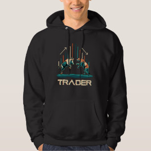Bull and Bear Trader Stock Market Hoodie