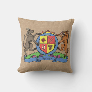 Bull and Boar Rampant BBQ Coat of Arms Cushion