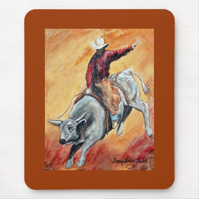 Bull and Rider Mousepad (Front)