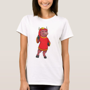 Bull as Firefighter with Helmet T-Shirt