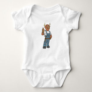 Bull as Handyman with Hammer Baby Bodysuit