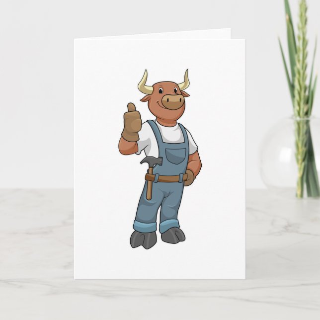 Bull as Handyman with Hammer Card (Front)