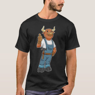 Bull as Handyman with Hammer T-Shirt