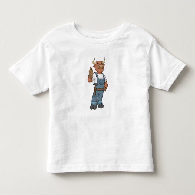 Bull as Handyman with Hammer Toddler T-Shirt (Front)