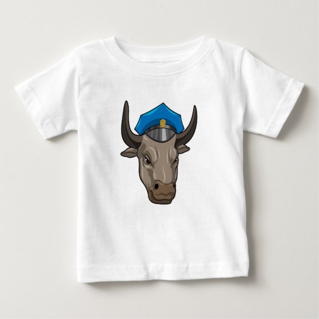 Bull as Police officer Police Baby T-Shirt (Front)