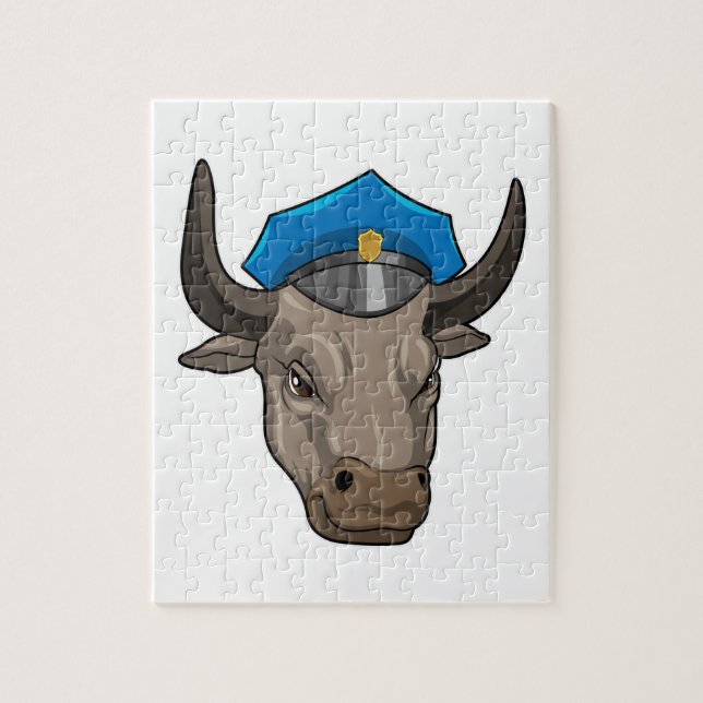 Bull as Police officer Police Jigsaw Puzzle (Vertical)