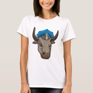 Bull as Police officer Police T-Shirt