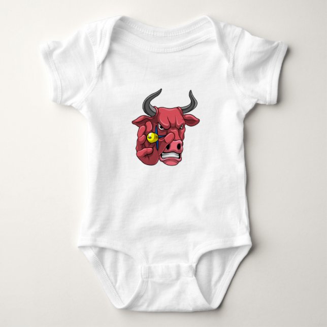 Bull at Darts with Dart Baby Bodysuit (Front)