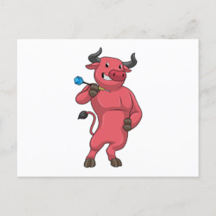 Bull at Darts with Dart Postcard