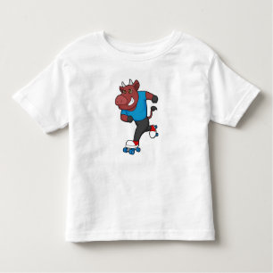 Bull at Inline skating with Roller skates Toddler T-Shirt
