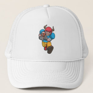 Bull at Sports with Football & Helmet Trucker Hat