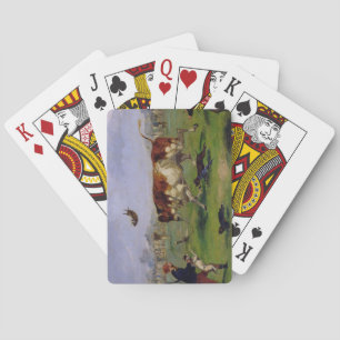 Bull Baiting (oil on paper laid on panel) Playing Cards