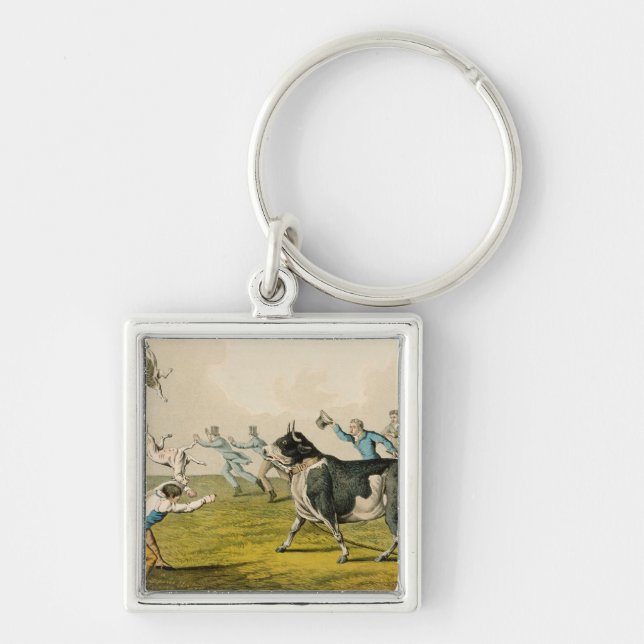 'Bull Baiting', pub. by Thomas McLean, 1820, (prin Key Ring (Front)