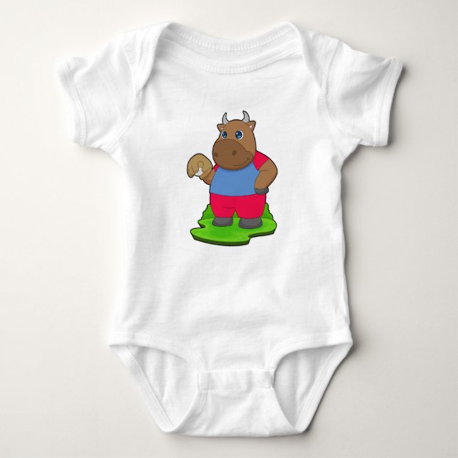 Bull Baseball Baseball glove Baby Bodysuit (Front)