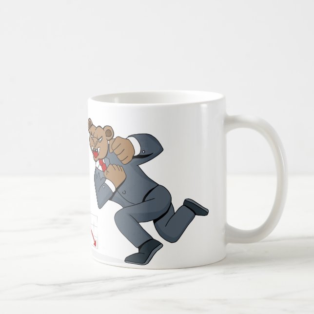 Bull Bear Battle Stock Market Cartoon Coffee Mug (Right)