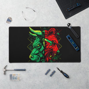 Bull Bear Duel Forces  Desk Mat