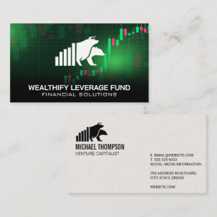 Bull Bear Logo   Finance Stock Data Graph Business Card