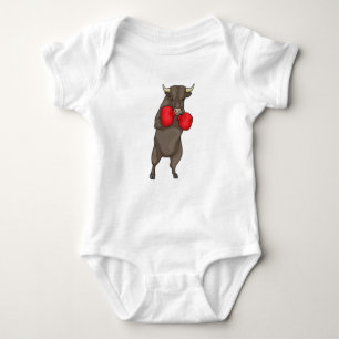 Bull Boxer Boxing gloves Baby Bodysuit