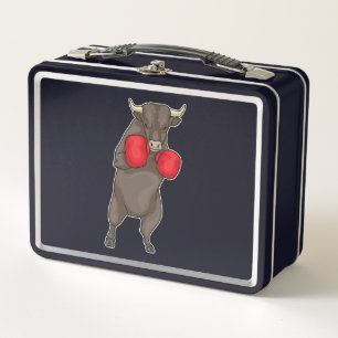 Bull Boxer Boxing gloves Metal Lunch Box