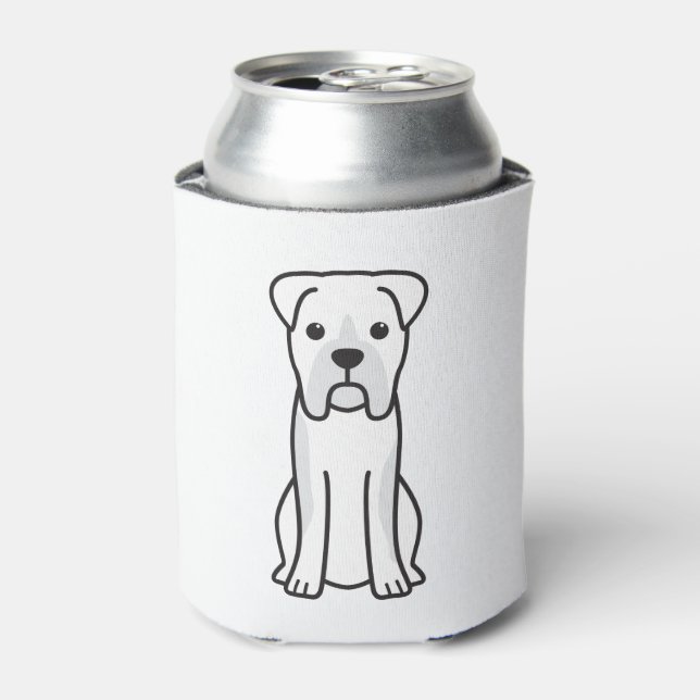Bull Boxer Dog Cartoon Can Cooler (Can Front)