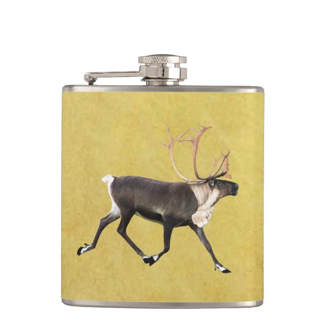 Bull Caribou Hip Flask (Front)